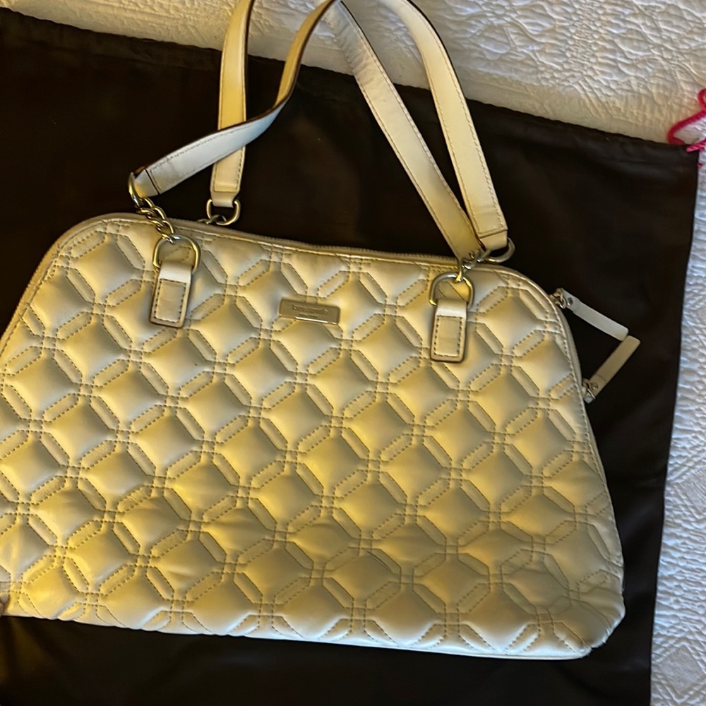 Kate Spade cream quilted purse